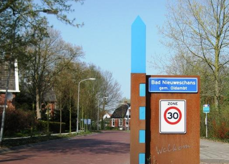 Bad Nieuweschans plaatsnaambord in